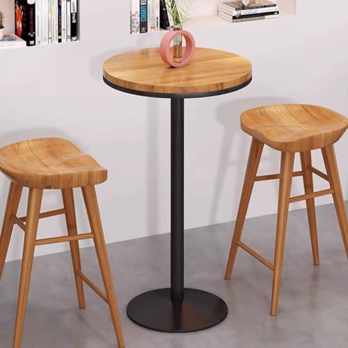 Stehtisch Hoher Bistrotisch mit Einer Höhe von 105 cm Kitchen Party mit Metallgestell Ø60 cm Rundholz Wohnzimmer von KaBuea