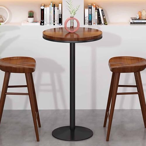 Stehtisch Hoher Bistrotisch mit Einer Höhe von 105 cm Kitchen Party mit Metallgestell Ø60 cm Rundholz Wohnzimmer von KaBuea