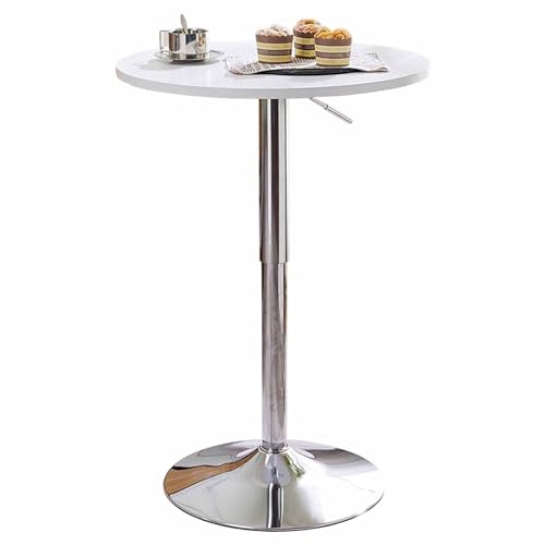 Verstellbarer runder Bistro-Bartisch mit schwarzer Schieferplatte Stahlgestell Home Kitchen Esstisch Schreibtisch Arbeitshöhe Tische (90-105 cm) von KaBuea