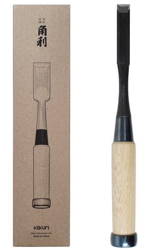 KAKURI Japanischer Einsteckmeißel für Holzbearbeitung, 12 mm, hergestellt in Japan, professioneller Holzmeißel Oire Nomi (handgeschmiedet), japanischer weißer Stahl, Nr. 2 Klinge, weißer von KaKUrI