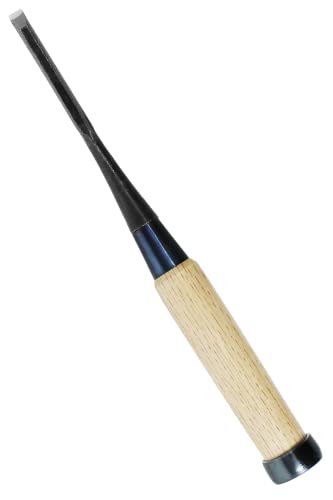 KAKURI Japanischer Einsteckmeißel für Holzbearbeitung, 6 mm, hergestellt in Japan, Holzmeißel Oire Nomi, rasiermesserscharfe japanische Hartstahlklinge, weißer Eichenholzgriff von KaKUrI