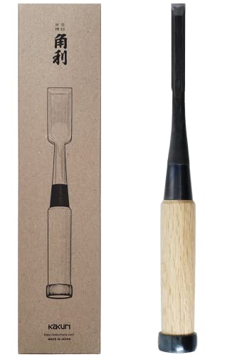 KAKURI Japanischer Einsteckmeißel für Holzbearbeitung, 9 mm, hergestellt in Japan, professioneller Holzmeißel Oire Nomi (handgeschmiedet), japanischer weißer Stahl, Nr. 2 Klinge, weißer von KaKUrI