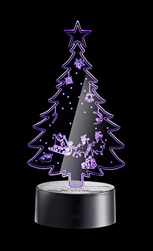 KaMel GmbH kamelshopping LED Deko Acryl Leuchte mit Touch-Sensor im Weihnachtsmotiv, 7 Farben, Farbwechsel, Timer, Weihnachtsdeko mit Beleuchtung (Tannenbaum) von KaMel GmbH