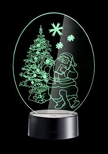 KaMel GmbH kamelshopping LED Deko Acryl Leuchte mit Touch-Sensor im Weihnachtsmotiv, 7 Farben, Farbwechsel, Timer, Weihnachtsdeko mit Beleuchtung (Weihnachtsmann) von KaMel GmbH