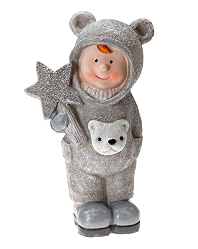 kamelshopping Winterkinder Figur aus Polyresin, schöne winterliche Dekoration, Verschiedene Modelle (Junge stehend) von KaMel GmbH