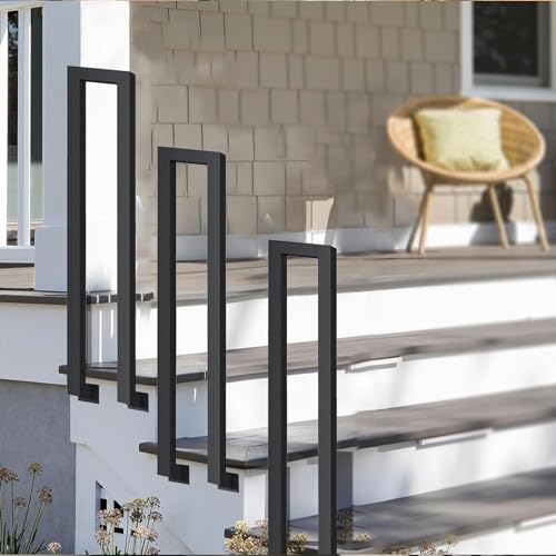 Handlauf Treppe, Treppen GeläNdergeläNder U,M-FöRmige, TreppengeläNder, Treppenhandlauf GeläNder FüR AußEnbereich, Indoor Outdoor Garten Treppenhaus Treppen StüTzgeläNder (85cm, Schwarz 20cm) von KaO0YaN