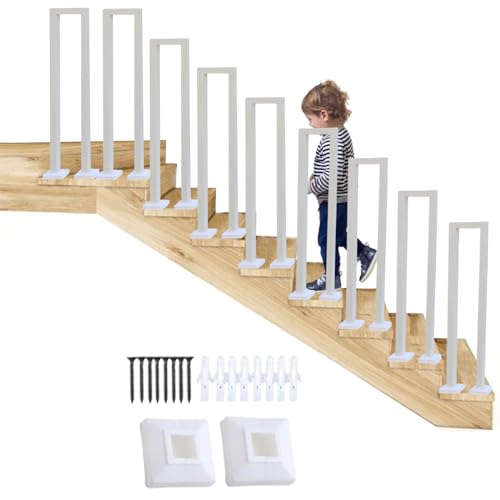 U-förmiger Handlauf, Treppengeländer Innen, Treppengeländer Außen, Handlauf Treppe, Geländer Außen, Nordic Moderner Rutschfester Dekorativer Zaun für Villen, Balkone, Flure (110 * 20, Weiß) von KaO0YaN