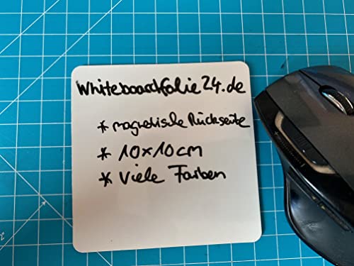 Magnetische Post beschreibbare Magnete 10x10cm | Magnetic Notes | beschreibbar, abwischbar, magnetisch | Abwischbare Haftnotiz | (4 Stück, hellblau) von KaRoFoilFIX