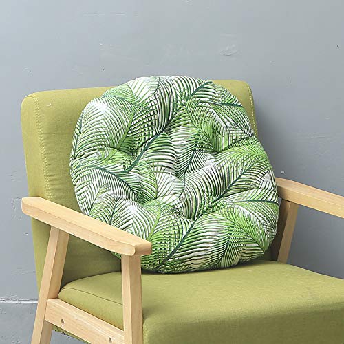 Sitzkissen, rundes Leinenkissen, Stuhlpolster, gestepptes Sitzpolster, einfarbig, Tatami-Boden, dick, bequem, gepolstert, for Sofa, Esszimmerstühle (58 cm, beige Reisbällchen) (Color : Green Palm Lea von KaTiak