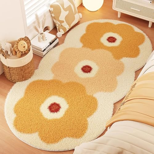 Kaaeaoa Bunte blühende Blumen-Teppich für Wohnzimmer, Esszimmer, moderner Teppich mit Blumendruck.(Color:A,Size:160x230cm) von Kaaeaoa