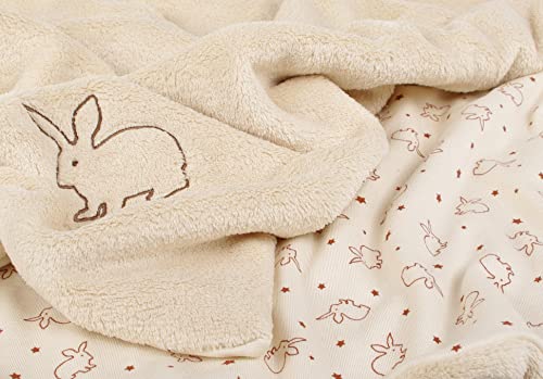 Kaarsgaren Babydecke für den Kinderwagen, leichte Decke für Baby, luftige Babydecke, doppellagige Kinderdecke (Moka Kaninchen, 70 x 100 cm) von Kaarsgaren