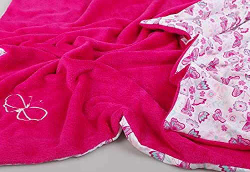 Kaarsgaren Babydecke für den Kinderwagen, leichte Decke für Baby, luftige Babydecke, doppellagige Kinderdecke (Pink Schmetterling, 70 x 100 cm) von Kaarsgaren