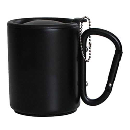 Kaaruisi Camping Reise Kaffeetasse Karabinerhaken Griff Picknick Wasserbecher Outdoor Getränkebehälter Tragbar Wandern Cup Karabinerhaken Griff Picknick Wasserbecher Leicht Wandern Trinkgeschirr von Kaaruisi