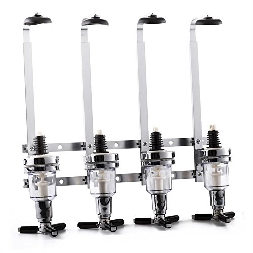 Kabalo Edelstahl Wandhalterung für vier Flaschen, Getränkeausgabe für alkoholische Getränke und Spirituosen von Kabalo