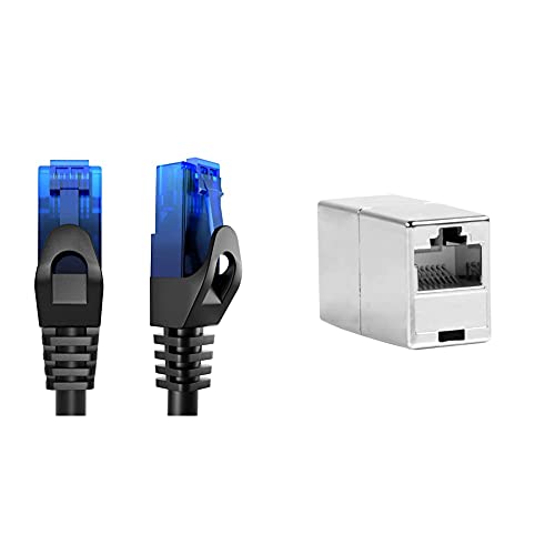 KabelDirekt - 20m - Netzwerkkabel, Ethernet, Lan & Patch Kabel (blau) & BIGtec RJ45 Ethernet LAN Kabel Kupplung Adapter Verbinder Netzwerk Modular Netzwerkkoppler von KabelDirekt