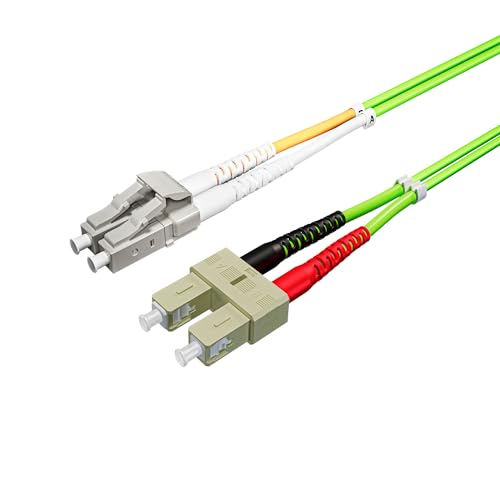 Kabelbude.eu LWL Glasfaser-Duplex Patchkabel LC/SC 50/125µ OM5 15,00m lindgrün von Kabelbude.eu