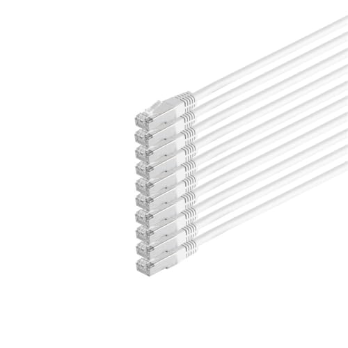 Kabelbude.eu Patchkabel cat 6 S/FTP PIMF HF VE10 weiß 0,5m von Kabelbude.eu