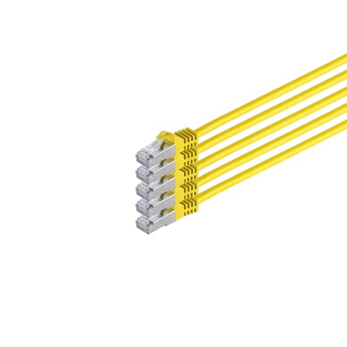 Kabelbude.eu RJ45 Patchkabel m. CAT 7 Rohkabel PIMF gelb 5m von Kabelbude.eu