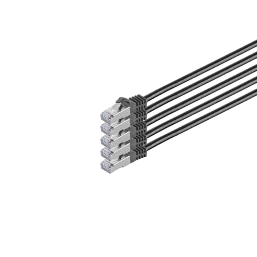 Kabelbude.eu RJ45 Patchkabel m. CAT 7 Rohkabel PIMF schwarz 1m von Kabelbude.eu