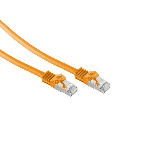 Netzwerkkabel RJ45 LAN Kabel, Ethernet Kabel, S/FTP, PIMF, Rohkabel Cat 7 Halogenfrei Orange 0,50m von Kabelbude.eu