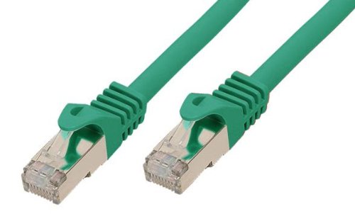 Kabelmeister SO-34568 Cat7 Ethernet 10-Gigabit LAN Patchkabel mit Cat 6A Steckern, 1 m, Kupferleiter, Rastnasenschutz RNS, doppelt geschirmt S/FTP, PiMF, 500MHz, Halogenfrei Grün von Kabelmeister