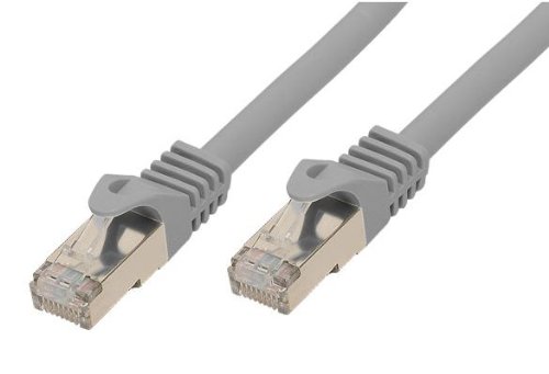 Kabelmeister SO-34660 Cat7 Ethernet 10-Gigabit LAN Patchkabel mit Cat 6A Steckern, 15 m, Kupferleiter, Rastnasenschutz RNS, doppelt geschirmt S/FTP, PiMF, 500MHz, Halogenfrei Grau von Kabelmeister