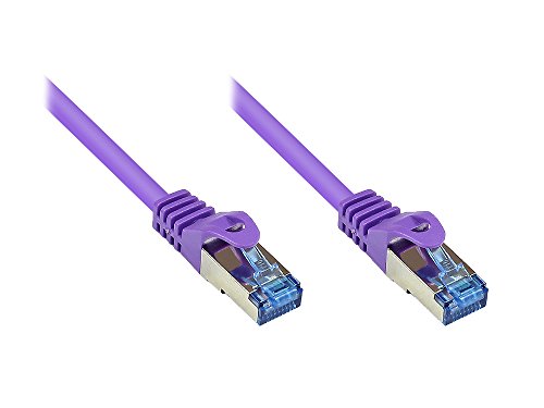 Kabelmeister® Cat.6A Ethernet LAN Patchkabel mit Rastnasenschutz - S/FTP, PiMF, PVC, 500MHz, halogenfrei- 10-Gigabit-fähig - violett, 15m von Kabelmeister