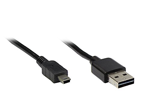 Kabelmeister® Anschlusskabel USB 2.0 EASY Stecker A an mini Stecker, schwarz, 2m von Kabelmeister