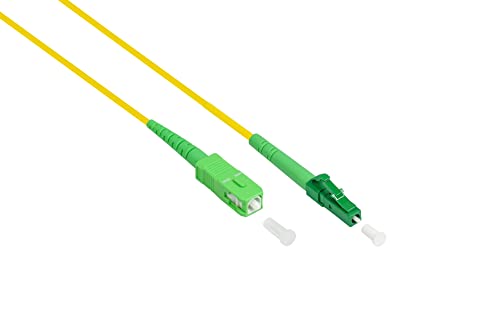 Kabelmeister® OS2 LWL Kabel - 1 m - Simplex - Stecker LC (APC) an SC (APC) - Singlemode 9/125 - Lichtwellen-Leiter, Glasfaser-Kabel, Patchkabel für FTTH/FTTB/FTTx/FritzBox/Router - QUALITÄTSWARE von Kabelmeister
