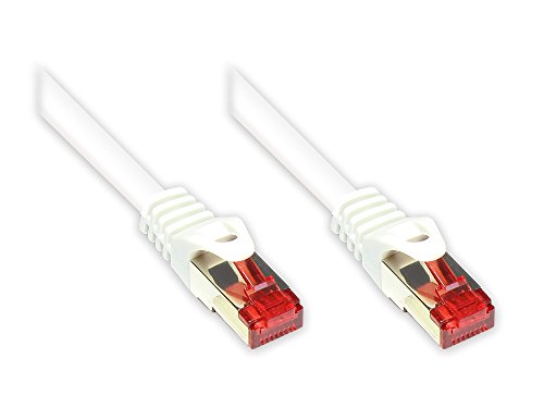 Kabelmeister® SO-31219 Cat6 Ethernet Gigabit LAN Patchkabel, 0,5 m, Rastnasenschutz RNS, doppelt geschirmt S/FTP, PiMF, 250MHz Weiß von Kabelmeister