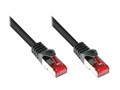 Kabelmeister® SO-31228 Cat6 Ethernet Gigabit LAN Patchkabel, 1 m, Rastnasenschutz RNS, doppelt geschirmt S/FTP, PiMF, 250MHz Schwarz von Kabelmeister