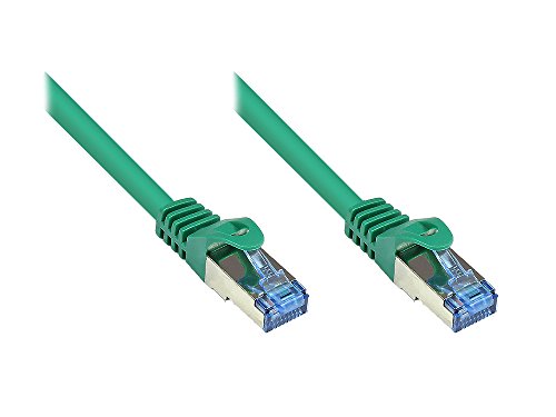 Kabelmeister® Cat.6A Ethernet LAN Patchkabel mit Rastnasenschutz - S/FTP, PiMF, PVC, 500MHz, halogenfrei- 10-Gigabit-fähig - grün, 0,5m von Kabelmeister