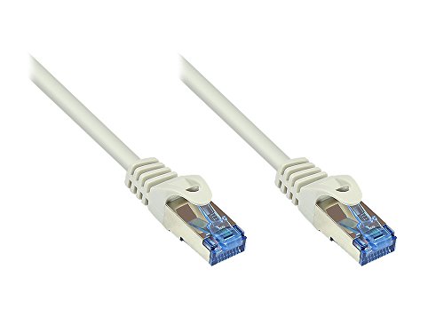 Kabelmeister® Cat.6A Ethernet LAN Patchkabel mit Rastnasenschutz - S/FTP, PiMF, PVC, 500MHz, halogenfrei- 10-Gigabit-fähig - grau, 1m von Kabelmeister