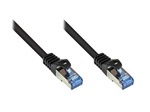 Kabelmeister® Cat.6A Ethernet LAN Patchkabel mit Rastnasenschutz - S/FTP, PiMF, PVC, 500MHz, halogenfrei- 10-Gigabit-fähig - schwarz, 30m von Kabelmeister