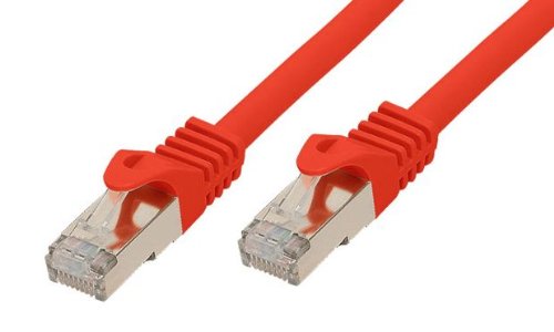 Kabelmeister SO-34700 Cat7 Ethernet 10-Gigabit LAN Patchkabel mit Cat 6A Steckern, 30 m, Kupferleiter, Rastnasenschutz RNS, doppelt geschirmt S/FTP, PiMF, 500MHz, Halogenfrei Rot von Kabelmeister