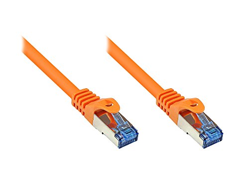 Kabelmeister® Cat.6A Ethernet LAN Patchkabel mit Rastnasenschutz - S/FTP, PiMF, PVC, 500MHz, halogenfrei- 10-Gigabit-fähig - orange, 25m von Kabelmeister