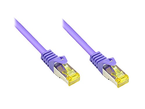 Kabelmeister® SO-36243 Cat7 Ethernet 10-Gigabit LAN Patchkabel mit Cat 6A Steckern, 30 m, Kupferleiter, Rastnasenschutz RNS, doppelt geschirmt S/FTP, PiMF, 500MHz, Halogenfrei Violett von Kabelmeister