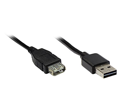 Kabelmeister® Verlängerungskabel USB 2.0 EASY Stecker A an Buchse A, schwarz, 3m von Kabelmeister