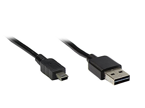 Kabelmeister® Anschlusskabel USB 2.0 Easy Stecker A an Mini Stecker, schwarz, 1m von Kabelmeister