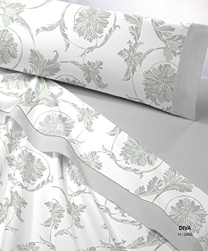 Kabely Diva bettset, Baumwolle-Polyester, grau, 90x200x27 cm von Kabely