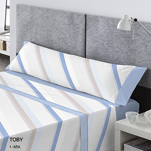 Kabely Toby Bettwäsche, aus Polycotton, Blau, 150 x 200 x 27 cm von Kabely