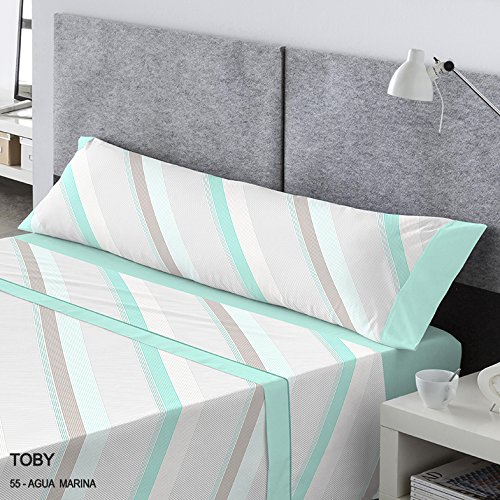 Kabely Toby Bettwäsche, aus Polycotton, Meerwasser, 105 x 200 x 27 cm von Kabely