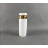 Vintage Plankenhammer Floss Bavaria Germany Porzellan Tischvase Weiß Mit Gold Dekor. Höhe 15 cm von KabinettBerlin