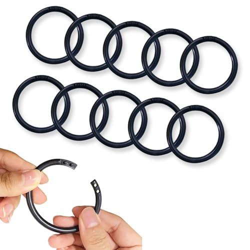 Kabwea 10 Stück Duschvorhang Ringe,Kunststoff Haken,50mm Gardinenringe,Rundringe Vorhang Clips,Meisten Duschvorhänge Geeignet,Duschvorhangringe(Schwarz) von Kabwea