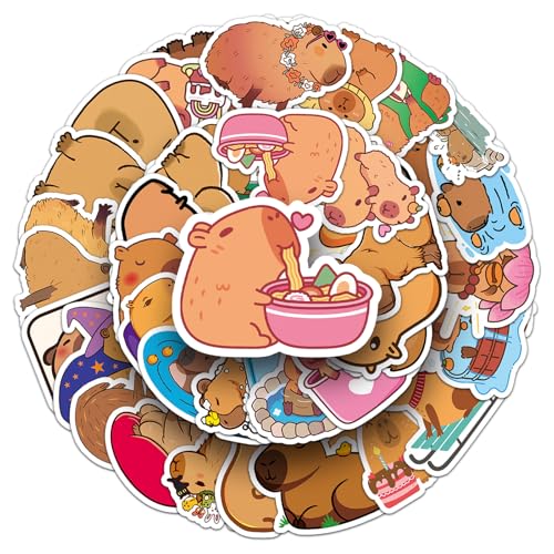 Kabwea 100 Stück Capybara-Aufkleber, Sticker Aesthetic, Capybara Sticker, Aufkleber Kinder von Kabwea