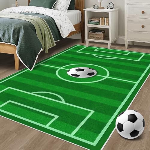 Fußball-Teppich für Kinderzimmer: 3 x 5 rutschfester Sportteppich für Jungen-Schlafzimmer oder Wohnzimmerdekoration Fußball-Teppich für Kinderzimmer: 3 x 5 rutschfester Sportteppich für Jungen-Schlafzimmer oder Wohnzimmerdekoration von Kacvtuy