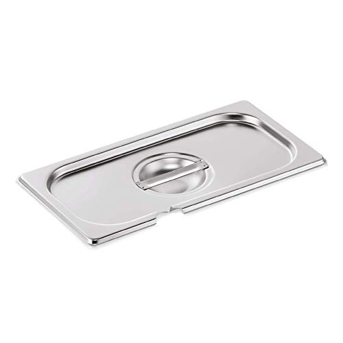 Deckel mit Löffelaussparung für GN Behälter GN1/3- Container Gastronorm Pans aus Edelstahl, ideal als Sous Vide Behälter, Kombidämpfer, Chafing Dish Einsatz von Kadida