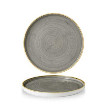 Kadida Churchill Stonecast -Walled Chefs Plate, Durchmesser: Ø 21cm, Farbe wählbar (Peppercorn Grey) von Kadida