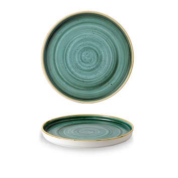 Kadida Churchill Stonecast -Walled Chefs Plate, Durchmesser: Ø 21cm, Farbe wählbar (Samphire Green) von Kadida