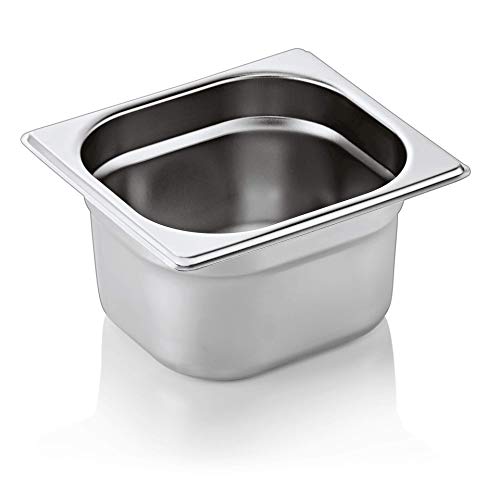 Kadida GN Behälter -GN 1/6- Container Gastronorm Pans aus Edelstahl, ideal als Sous Vide Behälter, Kombidämpfer, Chafing Dish Einsatz von Kadida